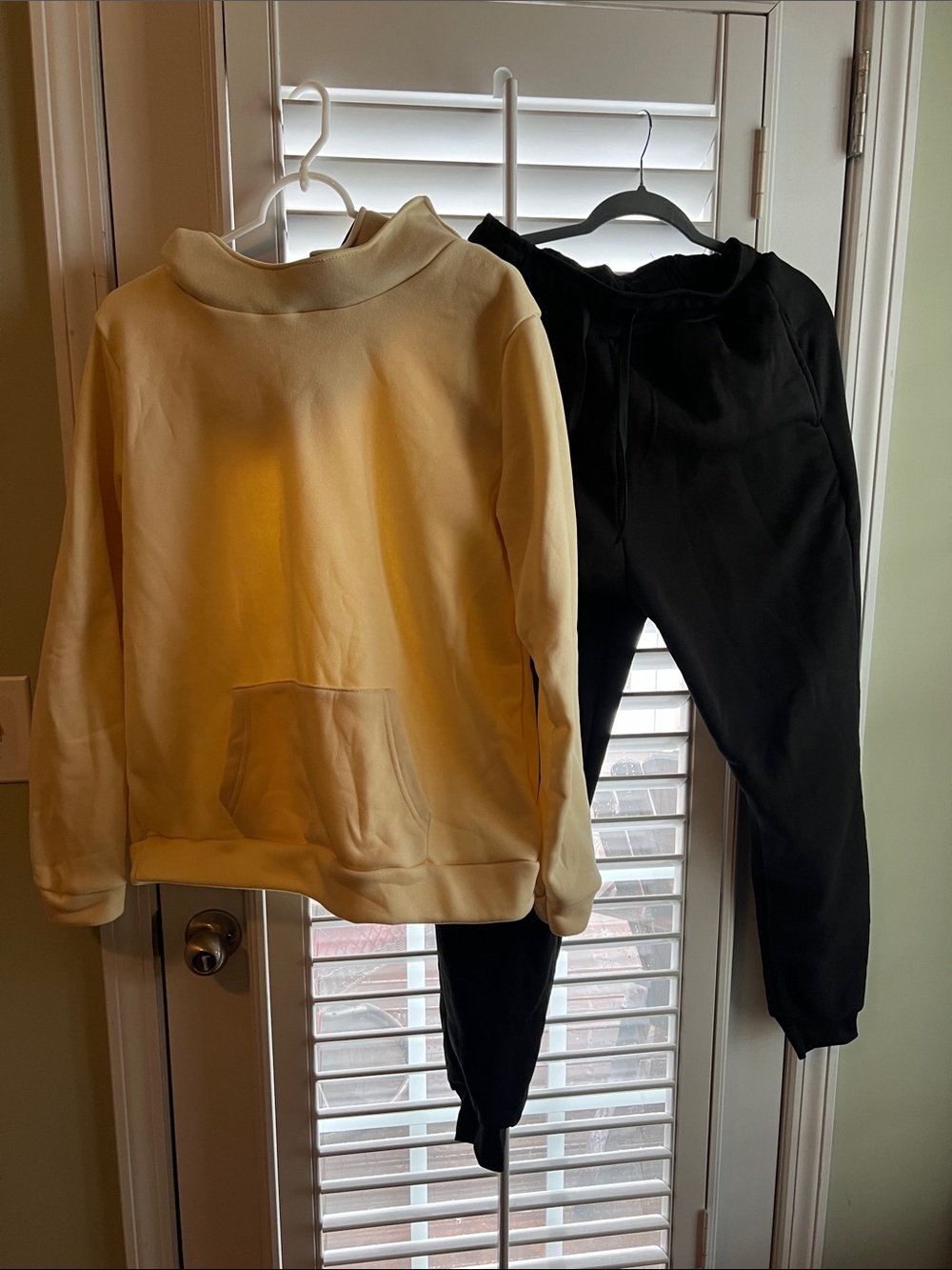 Amazon Yellow Pullover Hoodie and Black Jogger Set